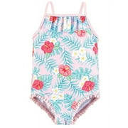 Girls Toddler Swimsuit, Tropical Floral, 2T